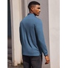 image:imageCOOFANDY Mens Quarter Button Pullover Long Sleeve Stand Collar TShirtsGrey Blue
