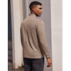 image:imageCOOFANDY Mens Quarter Button Pullover Long Sleeve Stand Collar TShirtsKhaki