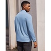 image:imageCOOFANDY Mens Quarter Button Pullover Long Sleeve Stand Collar TShirtsLight Blue