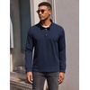 image:imageCOOFANDY Mens Quarter Button Pullover Long Sleeve Stand Collar TShirtsNavy Blue