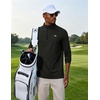 image:imageCOOFANDY Mens Quarter Zip Pullover UPF 50 Long Sleeve Athletic ShirtsBlack