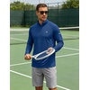 image:imageCOOFANDY Mens Quarter Zip Pullover UPF 50 Long Sleeve Athletic ShirtsDark Blue