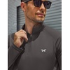 image:imageCOOFANDY Mens Quarter Zip Pullover UPF 50 Long Sleeve Athletic ShirtsDark Grey