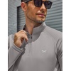 image:imageCOOFANDY Mens Quarter Zip Pullover UPF 50 Long Sleeve Athletic ShirtsLight Grey