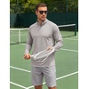 image:imageCOOFANDY Mens Quarter Zip Pullover UPF 50 Long Sleeve Athletic ShirtsLight Grey