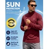 image:imageCOOFANDY Mens Quarter Zip Pullover UPF 50 Long Sleeve Athletic ShirtsWine Red
