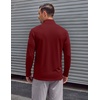 image:imageCOOFANDY Mens Quarter Zip Pullover UPF 50 Long Sleeve Athletic ShirtsWine Red