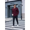 image:imageCOOFANDY Mens TShirt Long Sleeve Crew Neck Basic Tee Shirts Soft Casual Lightweight TShirtsAdark Red