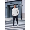 image:imageCOOFANDY Mens TShirt Long Sleeve Crew Neck Basic Tee Shirts Soft Casual Lightweight TShirtsAwhite