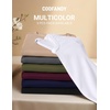 image:imageCOOFANDY Mens TShirt Long Sleeve Crew Neck Basic Tee Shirts Soft Casual Lightweight TShirtsAwhite