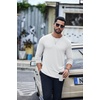 image:imageCOOFANDY Mens TShirt Long Sleeve Crew Neck Basic Tee Shirts Soft Casual Lightweight TShirtsAwhite