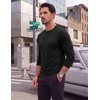 image:imageCOOFANDY Mens TShirt Long Sleeve Crew Neck Basic Tee Shirts Soft Casual Lightweight TShirtsBblackBlackBlack