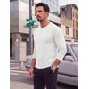 image:imageCOOFANDY Mens TShirt Long Sleeve Crew Neck Basic Tee Shirts Soft Casual Lightweight TShirtsBwhiteWhiteWhite