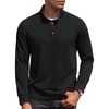 image:imageCOOFANDY Mens Quarter Button Pullover Long Sleeve Stand Collar TShirtsBlack