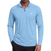image:imageCOOFANDY Mens Quarter Zip Pullover UPF 50 Long Sleeve Athletic ShirtsBlue
