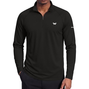 image:imageCOOFANDY Mens Quarter Zip Pullover UPF 50 Long Sleeve Athletic ShirtsBlack