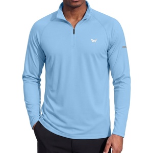 image:imageCOOFANDY Mens Quarter Zip Pullover UPF 50 Long Sleeve Athletic ShirtsBlue