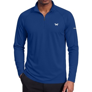 image:imageCOOFANDY Mens Quarter Zip Pullover UPF 50 Long Sleeve Athletic ShirtsDark Blue