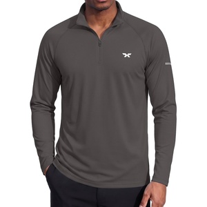 image:imageCOOFANDY Mens Quarter Zip Pullover UPF 50 Long Sleeve Athletic ShirtsDark Grey