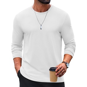 image:imageCOOFANDY Mens TShirt Long Sleeve Crew Neck Basic Tee Shirts Soft Casual Lightweight TShirtsAwhite