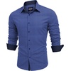 image:imageCOOFANDY Blue Dress Shirts for Men Long Sleeve Button Down Shirts Formal Business Shirt