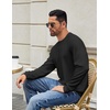 image:imageCOOFANDY Mens Crewneck Sweatshirts Long Sleeve Basic Pullover Shirts Twill Textured Soild Casual Tops