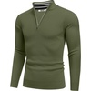 image:imageCOOFANDY Quarter Zip Pullover Men 14 Zip Sweaters Business Casual SweaterArmy Green