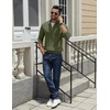image:imageCOOFANDY Quarter Zip Pullover Men 14 Zip Sweaters Business Casual SweaterArmy Green