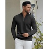 image:imageCOOFANDY Quarter Zip Pullover Men 14 Zip Sweaters Business Casual SweaterBlack