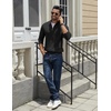 image:imageCOOFANDY Quarter Zip Pullover Men 14 Zip Sweaters Business Casual SweaterBlack