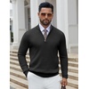 image:imageCOOFANDY Quarter Zip Pullover Men 14 Zip Sweaters Business Casual SweaterBlack