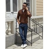 image:imageCOOFANDY Quarter Zip Pullover Men 14 Zip Sweaters Business Casual SweaterCaramel