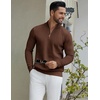 image:imageCOOFANDY Quarter Zip Pullover Men 14 Zip Sweaters Business Casual SweaterCaramel