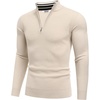 image:imageCOOFANDY Quarter Zip Pullover Men 14 Zip Sweaters Business Casual SweaterChampagne