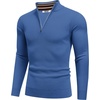 image:imageCOOFANDY Quarter Zip Pullover Men 14 Zip Sweaters Business Casual SweaterDenim Blue