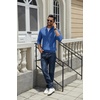 image:imageCOOFANDY Quarter Zip Pullover Men 14 Zip Sweaters Business Casual SweaterDenim Blue