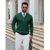 image:imageCOOFANDY Quarter Zip Pullover Men 14 Zip Sweaters Business Casual SweaterForest Green