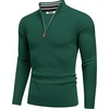 image:imageCOOFANDY Quarter Zip Pullover Men 14 Zip Sweaters Business Casual SweaterForest Green