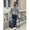 image:imageCOOFANDY Quarter Zip Pullover Men 14 Zip Sweaters Business Casual SweaterGrey