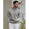 image:imageCOOFANDY Quarter Zip Pullover Men 14 Zip Sweaters Business Casual SweaterGrey