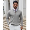 image:imageCOOFANDY Quarter Zip Pullover Men 14 Zip Sweaters Business Casual SweaterGrey