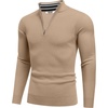 image:imageCOOFANDY Quarter Zip Pullover Men 14 Zip Sweaters Business Casual SweaterKhaki