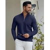 image:imageCOOFANDY Quarter Zip Pullover Men 14 Zip Sweaters Business Casual SweaterNavy Blue