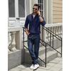 image:imageCOOFANDY Quarter Zip Pullover Men 14 Zip Sweaters Business Casual SweaterNavy Blue