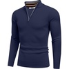 image:imageCOOFANDY Quarter Zip Pullover Men 14 Zip Sweaters Business Casual SweaterNavy Blue