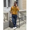 image:imageCOOFANDY Quarter Zip Pullover Men 14 Zip Sweaters Business Casual SweaterTurmeric