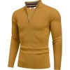 image:imageCOOFANDY Quarter Zip Pullover Men 14 Zip Sweaters Business Casual SweaterTurmeric