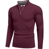 image:imageCOOFANDY Quarter Zip Pullover Men 14 Zip Sweaters Business Casual SweaterWine Red