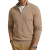 image:imageCOOFANDY Quarter Zip Pullover Men 14 Zip Sweaters Business Casual SweaterKhaki