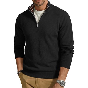 image:imageCOOFANDY Quarter Zip Pullover Men 14 Zip Sweaters Business Casual SweaterBlack